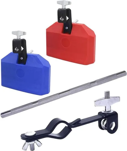 Miniatura 5 de Jam Block de Percusión Latina con Conjunto de Abrazadera de Montaje Accesorio de Kit de Batería de Percusión