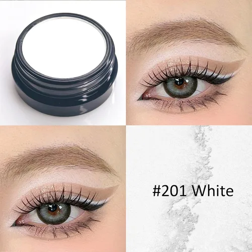 Miniatura 3 de Erinde Paleta de sombra de ojos blanca mate, sombra de ojos en polvo prensado blanco, ultra mezclable, color pigmentado, larga duración, base de 201