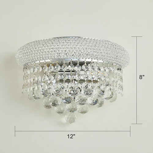 Miniatura 2 de Aplique de pared de cristal estilo imperio de 2 luces para sala de estar, comedor, baño, espejos de tocador, pasillo, dormitorio, armario, escalera