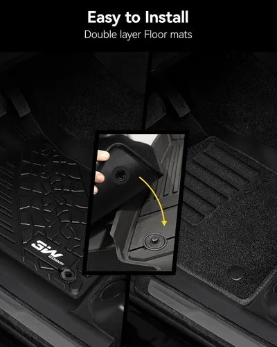 Miniatura 8 de 3W Alfombrillas de piso y forro de carga con alfombras en la parte superior compatibles con Jeep Wrangler JL 2018-2024 2025 Unlimited de 4 puertas