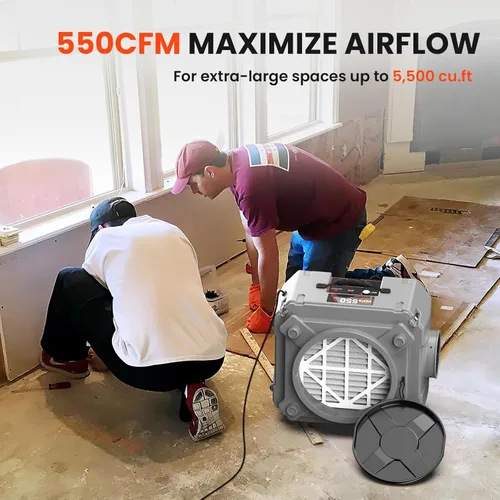 Miniatura 3 de Abestorm Limpiador de Aire, Máquina de Aire Negativo con Filtración de 3 Etapas y Entrada de Aire de 16 Pulgadas para Purificador de Aire Doméstico