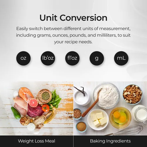 Miniatura 5 de Báscula inteligente de alimentos con aplicación, báscula digital de cocina, báscula para hornear, escala de calorías, calculadora nutricional