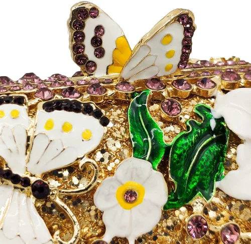 Miniatura 5 de Boutique De FGG Flores y mariposas mujeres cristal embrague bolso de noche boda fiesta Rhinestone bolsos