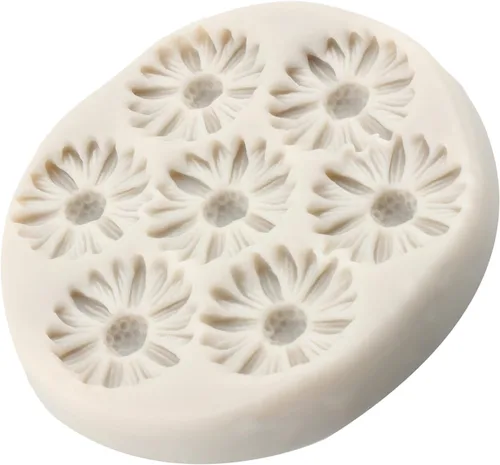 Miniatura 7 de Moldes de Silicona de Flores de Margarita Molde de Fondant de Flor de Crisantemo Para Decoración de Pasteles Adornos de Cupcakes Dulces Chocolate
