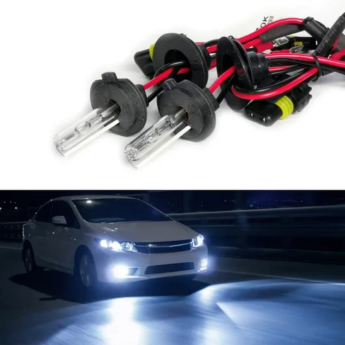 Miniatura 18 de Bombillas HID de xenón H1 AC de 35 W superbrillantes, lámpara de repuesto para faros delanteros, 10000 K, azul profundo, paquete de 2
