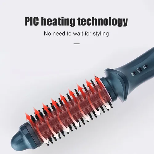 Miniatura 7 de Cepillo eléctrico 2 en 1 para rizar y alisar el cabello, herramienta de peinado termostático inteligente con 2 ajustes de calor y calentamiento