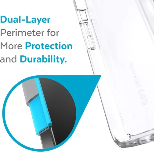 Miniatura 4 de Speck Funda para iPhone 13 Mini, protección contra caídas, compatible con carga inalámbrica, transparente, antimicrobiana