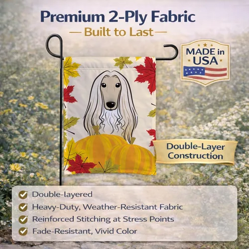 Miniatura 5 de Caroline's Treasures BB2050GF - Bandera decorativa para jardín de Acción de Gracias con sabueso afgano para patio exterior, jardín, jardín