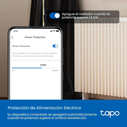 Miniatura 5 de TP-Link Tapo Enchufe inteligente Wi-Fi Mini, monitoreo de energía, compatible con Alexa y Google Home y Samsung SmartThings, temporizador, 15A/1800W