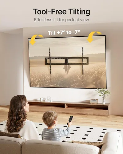 Miniatura 5 de monTEK Soporte de pared de TV inclinable resistente para televisores planos y curvos extra grandes de 37-140 pulgadas de hasta 300 libras, 4 pruebas