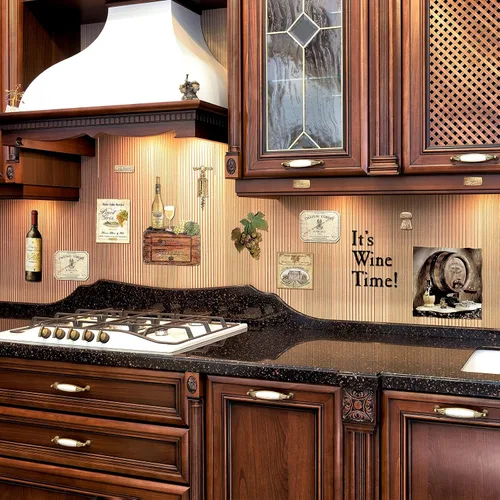 Miniatura 4 de 8 hojas de calcomanías de pared para botella de vino, calcomanías de pared de frutas de uva, decoración de cocina, calcomanías de cata de vinos