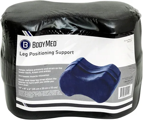 Miniatura 2 de BodyMed - Almohada de apoyo para posicionamiento de piernas y rodillas, 10 x 8 x 6 pulgadas, color azul, contorno de cuña de espuma para personas