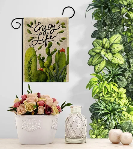 Miniatura 9 de Breeze Decor Cactus Life - Juego de bandera de arpillera para jardín, colgador de pared regional, suroeste, desierto, país, suculentas, área