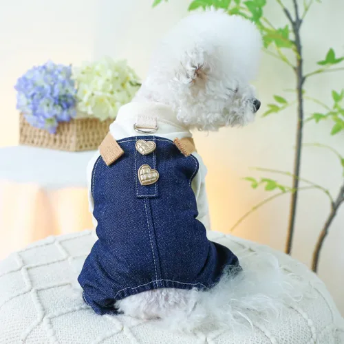 Miniatura 46 de Ropa de invierno para perros, camisas a cuadros para mascotas, elegante mono con babero para perros pequeños, lindos dibujos animados, monos