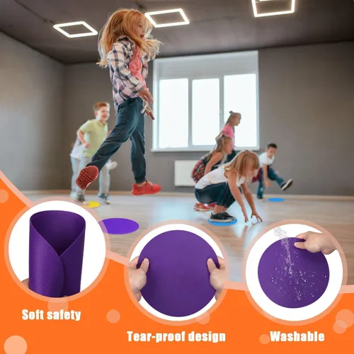 Miniatura 3 de Marcadores de punto Emhumn de 4 pulgadas y 9 pulgadas de polietileno para puntos de agilidad para entrenamiento en gimnasio/educación física, baile