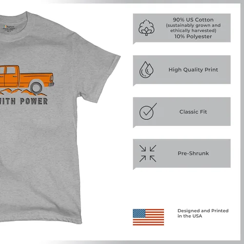 Miniatura 50 de Tee Hunt Camisetas gráficas y camisetas sin mangas para hombre Roll with Power Pickup Truck