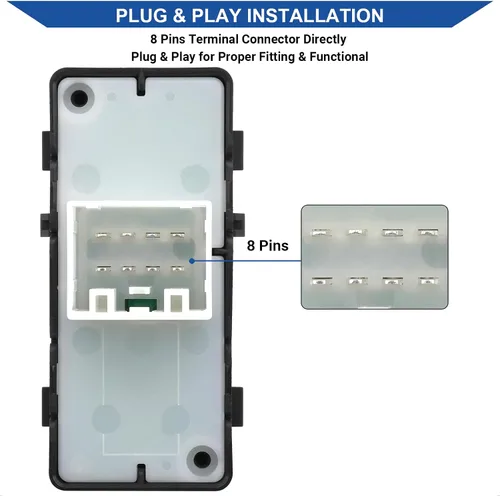 Miniatura 4 de Obaee Interruptor de ventana lateral del lado del pasajero Compatible con 2006-2017 Chrysler 200/300/Aspen/Cirrus/Sebring, Dodge