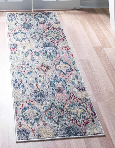 Miniatura 20 de Unique Loom Sumter Collection - Alfombra de área Brewton (2 pies x 6 pies, azul marino/azul)