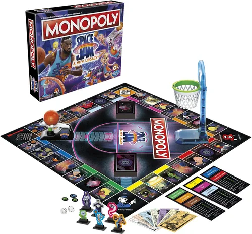 Miniatura 3 de Monopoly: Space Jam: A New Legacy Edition Juego de mesa familiar, juego Lebron James Space Jam 2, para niños de 8 años en adelante