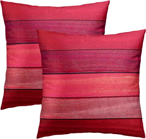 Miniatura 24 de Funda de almohada de madera de color rojo marrón de 18 x 18 pulgadas, fundas de almohada decorativas para el hogar, sofá y cama de 18 x 18 pulgadas