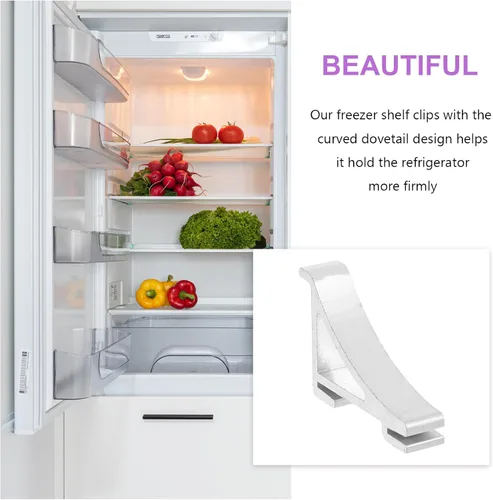 Miniatura 4 de Cabilock 8 clips para estantes de congelador, 8 unidades, clips comerciales para estantes de refrigerador, paquete de 8 hebillas de aluminio