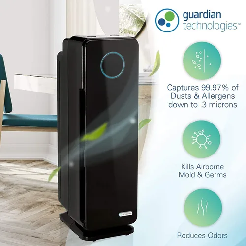 Miniatura 2 de Germ Guardian - Purificador de aire con filtro HEPA verdadero, desinfectante de luz UV, elimina gérmenes, purificador de aire para el hogar
