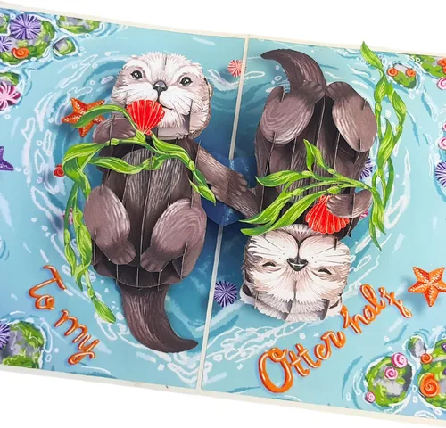 Miniatura 8 de Tarjeta romántica de San Valentín con diseño de gato, 3D, para pareja, gato, para esposa, marido, él, novia, novio, adultos 6 x 8 pulgadas