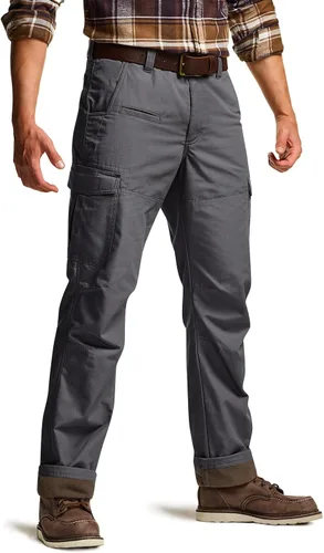 CQR Pantalones tácticos de invierno para hombre, pantalones de trabajo térmicos para senderismo, pantalones cargo con forro polar para nieve y esquí