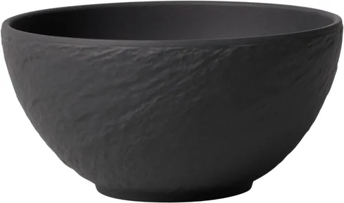 Villeroy & Boch Manufacture Rock Rice Bowl, 14.5 oz, porcelana premium, fabricado en Alemania, negro mate