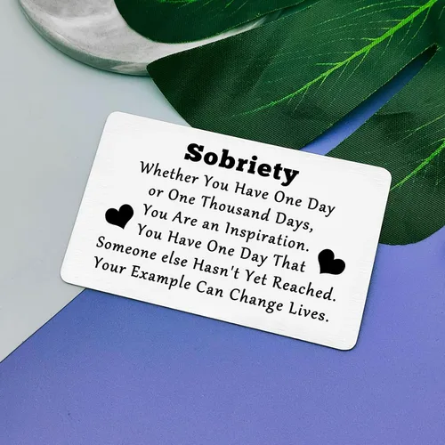 Miniatura 5 de Regalo de recuperación de adicciones para mujeres y hombres, tarjeta de inserción de billetera de metal, regalo de sobriedad, regalo de recuperación