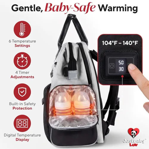 Miniatura 2 de Mochila galardonada para pañales para bebé con cambiador – Bolsa de pañales impermeable multifunción grande, bolsillos para biberones, organizador