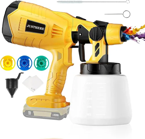 Pulverizador de pintura inalámbrico para Dewalt batería de 20 V, 33.8 fl oz de alto flujo sin escobillas, pistola de pintura eléctrica sin