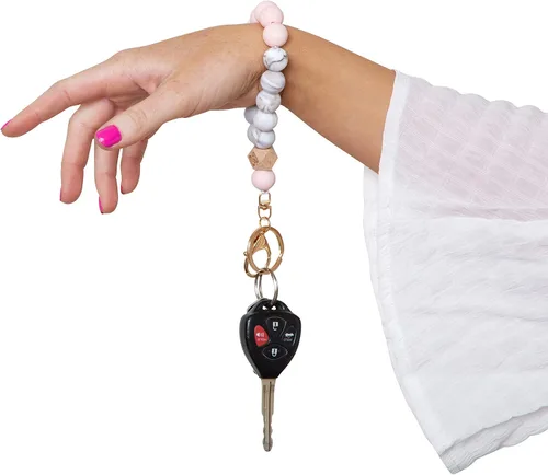 Miniatura 5 de Dizzy Creek Designs Llavero de silicona para mujer, llavero único y elegante con cuentas