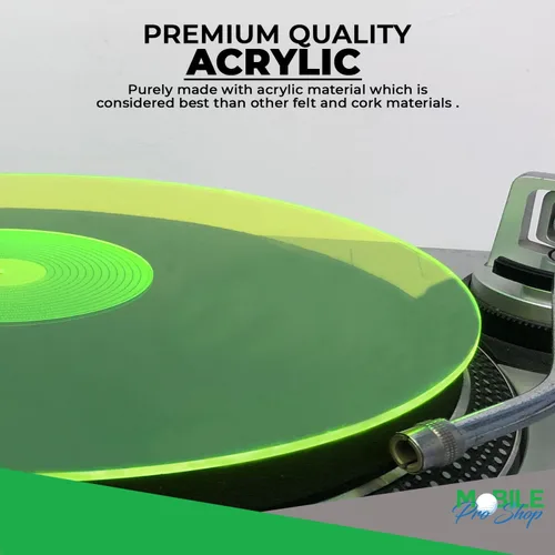 Miniatura 2 de Alfombrilla de acrílico para tocadiscos - Plato deslizante de vinilo para tocadiscos de 12 pulgadas - Reduce el ruido y mejora la calidad del sonido