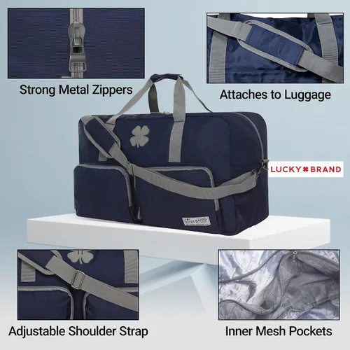 Miniatura 4 de Lucky Brand Bolso de fin de semana plegable para adultos con correa de hombro ajustable para adultos unisex, marino, Deportes