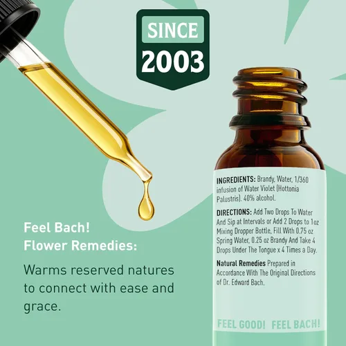 Miniatura 3 de Feel Bach! Flower Essence cuentagotas de agua, violeta, 0.7 fl oz, 0.7 fl oz