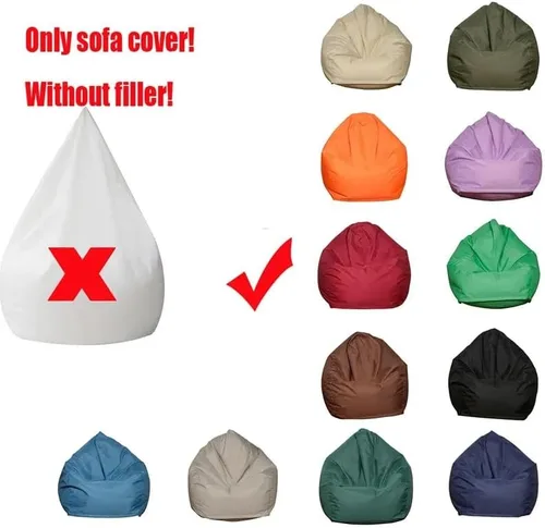 Miniatura 2 de Koolouispoper Lazy BeanBag - Sillas individuales para sofá sin relleno, color sólido, impermeable, Oxford, puf, puff puff para sofá tatami