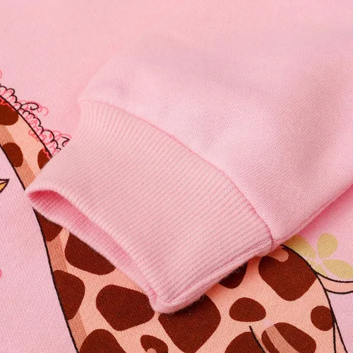 Miniatura 109 de Sudaderas para niñas pequeñas, cuello redondo, sin botones, de manga larga, para invierno, casual, ropa 2T-7T, Dinosaurio