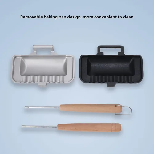 Miniatura 4 de Sartén para hornear sándwich de doble cara, sartén de doble cara, mango extraíble, sartenes antiadherentes, sartén de aluminio para quesos a