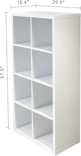Miniatura 2 de Smart Cube - Organizador de 8 cubos con estantes traseros abiertos, casillero multiusos, estantería de 2 x 4 cubos para el hogar, oficina (blanco)
