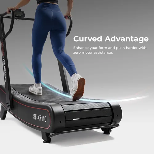 Miniatura 2 de Sunny Health & Fitness Smart Curved Manual Treadmill, Non-Motorized Self-Powered Running Machine, Heavy-Duty Commercial-Grade Endurance Training