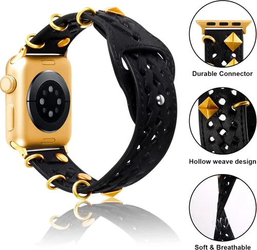 Miniatura 4 de VIQIV Correa de cuero compatible con Apple Watch Band 1.929 in 1.772 in 1.732 in 1.654 in 1.614 in 1.575 in 1.496 in Series Ultra SE 9 8 7 6 5 4 3 2