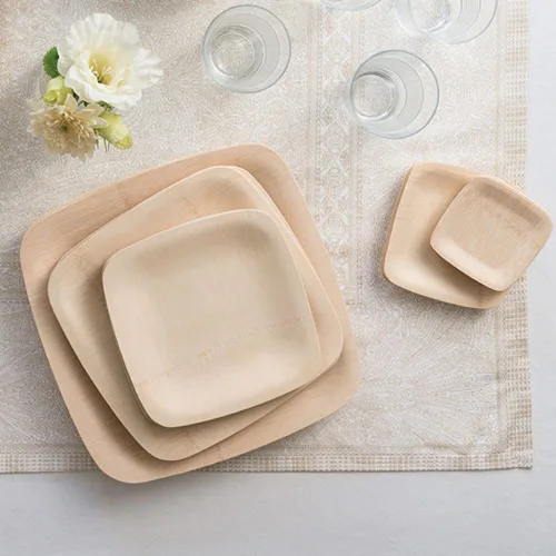 Miniatura 8 de Bambu Paquete de platos de bambú desechables de 100 a 5 pulgadas, productos biodegradables ecológicos, platos desechables de bambú para fiestas