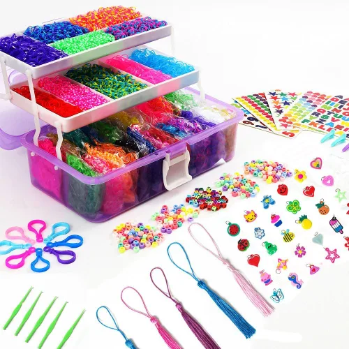 Miniatura 7 de YITOHOP Kit de Pulseras de Bandas Elásticas de Telar 15000+, Bandas de Goma para Kit de Hacer Pulseras, Kit de Fabricación de Pulseras de Telar