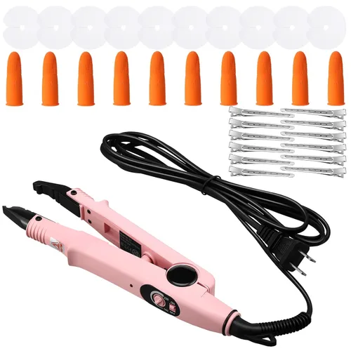 Miniatura 9 de Extensiones de Cabello Plancha de Fusión Extensiones de Cabello de Queratina Herramienta de Calor Varita Conectora de Calor con Protector