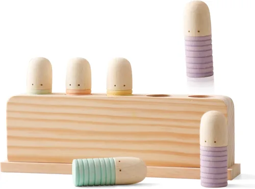 Juguetes desplegables multicolor | Clasificación de colores de madera | Juguetes a juego de colores STEM Montessori | Juguetes educativos de Colores