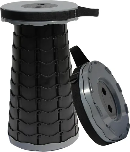Miniatura 8 de ALEVMOOM Taburete plegable de nailon mejorado con peso máximo de 500 libras, portátil, retráctil, plegable, telescópico, para adultos, silla