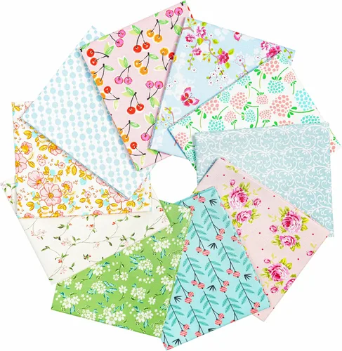 Miniatura 14 de Craftido -25 Opciones- Paquetes de Tela 100% Algodón para Quilting 10pcs Fat Quarters 18"x21"-Peso Medio 5.2 oz- Algodón Suave para Acolchado, Tie