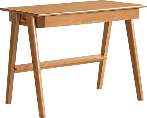 Miniatura 22 de Escritorio de madera maciza con acabado de nogal, escritorio pequeño para oficina en casa, escritorio de computadora para espacios pequeños