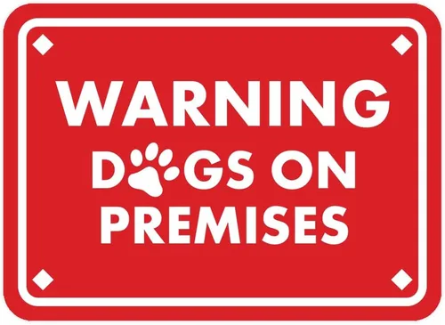 Miniatura 13 de Diamante enmarcado clásico, letrero de advertencia de perros en las instalaciones (negro) - grande